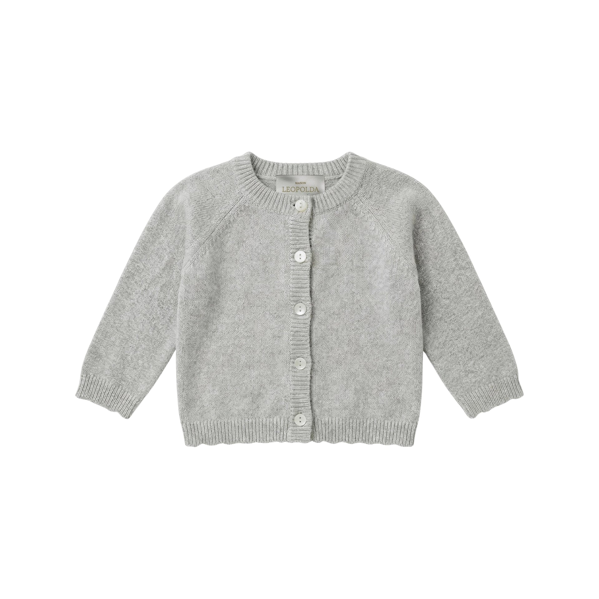 Cleo Cardigan — Grey Cashmere Baby Cardigan | Maison Leopolda