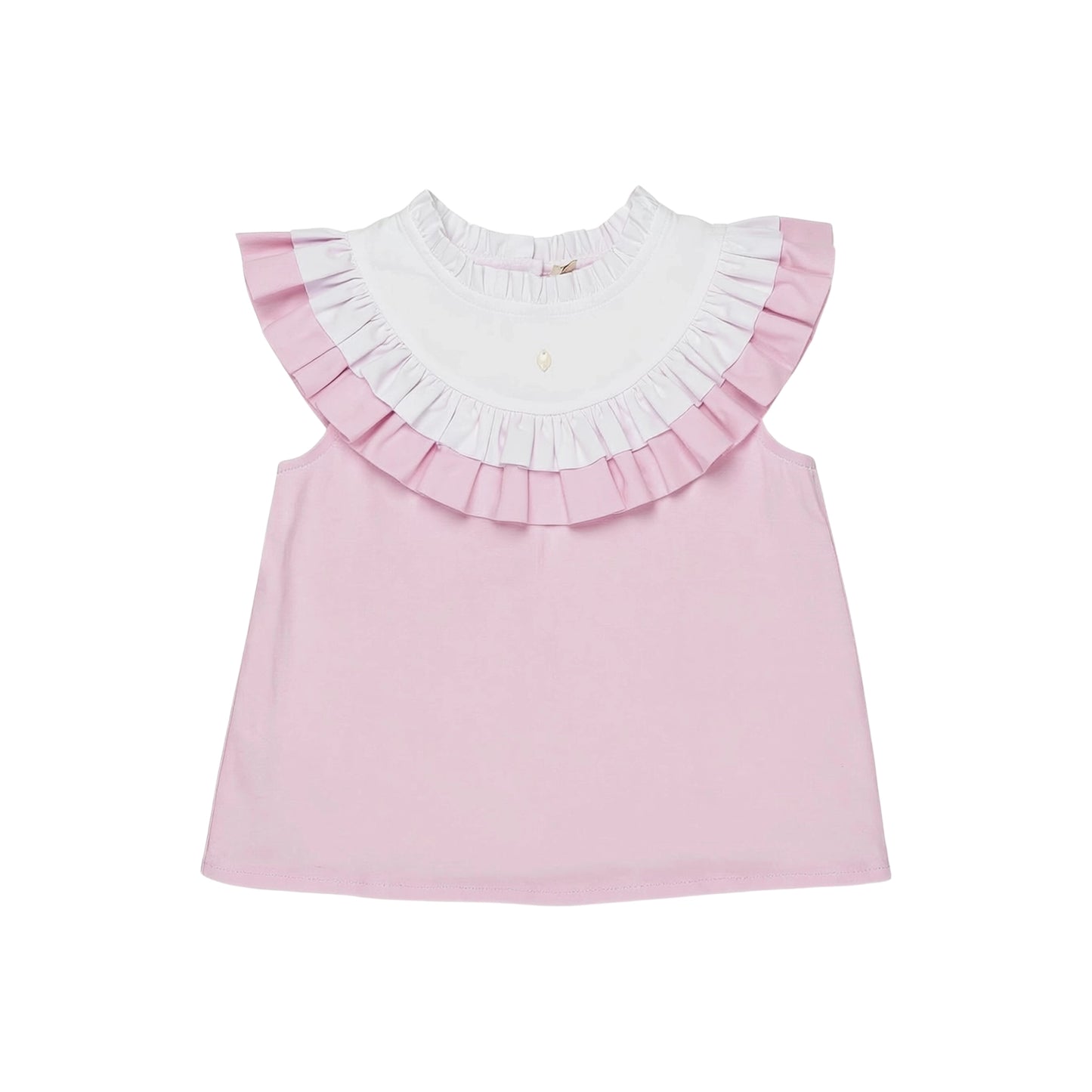 Maison Leopolda Rose girls' blouse in organic cotton — front view